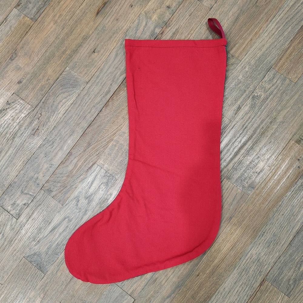 Tan Dachshund Weiner Dog Christmas Tapestry Stocking Red Green Paw Print Picken - Picture 6 of 13